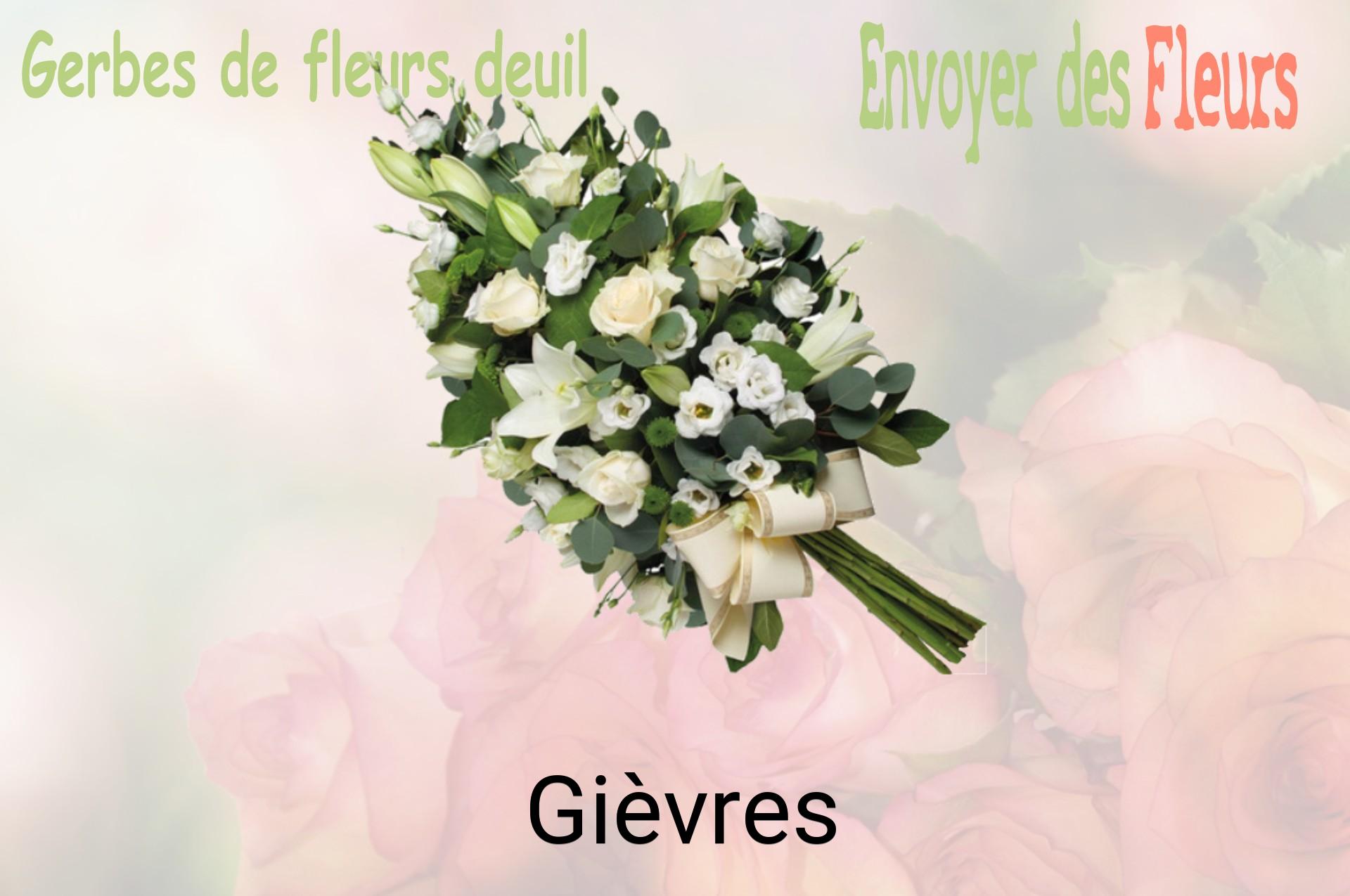 Gerbe de fleurs de deuil livrée à Gièvres